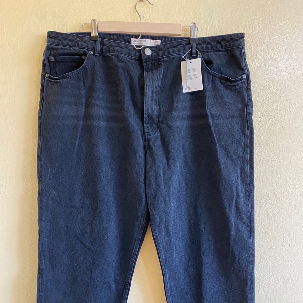 ASOS Curve Mom Jeans High Waisted in washed black